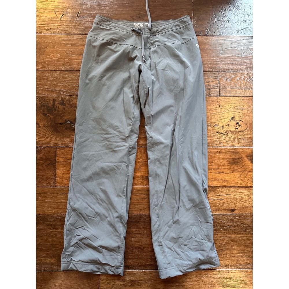 Mountain Hardwear Womens Gray Fleece Lined Hiking Pants Size 6/32 Drawstring
